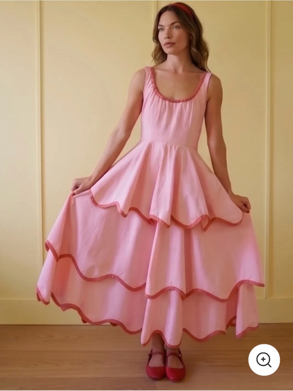 The Boho Muse Scalloped Layered Midi Dress